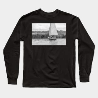 A couple sailing in the Norfolk Broads national park Long Sleeve T-Shirt